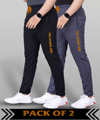 EYSTONE Printed Men Black, Grey Track Pants