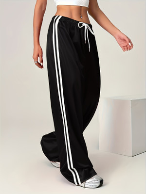 Dockstreet Solid Women Black Track Pants