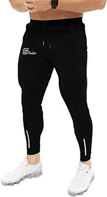 SALE FUSION Printed Men Black Track Pants