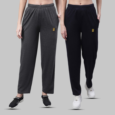 MACK JONNEY Solid Women Black, Grey Track Pants