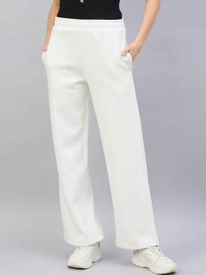 98 Degree North Solid Women White Track Pants