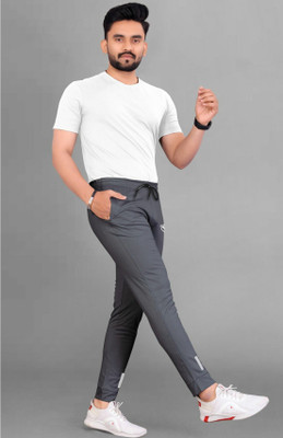 Z-DEVIL Solid Men Grey Track Pants
