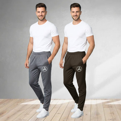 RK Costing Solid Men Brown, Grey Track Pants