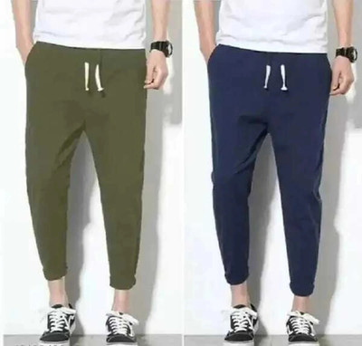 HoC Solid Men Blue, Olive Track Pants