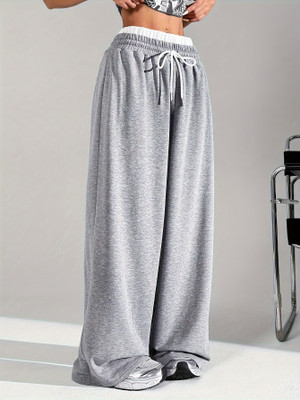 Dockstreet Solid Women Grey Track Pants