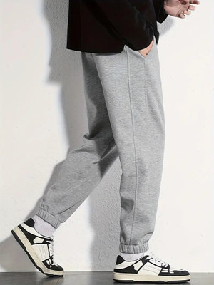 Dockstreet Solid Men Grey Track Pants