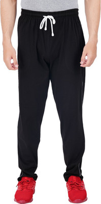 FEEL TRACK Solid Men Black Track Pants