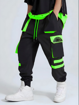 Revago Self Design Men Black Track Pants
