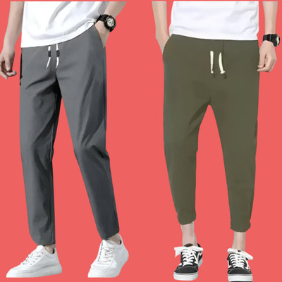 SHOTEK Solid Men Green, Grey Track Pants