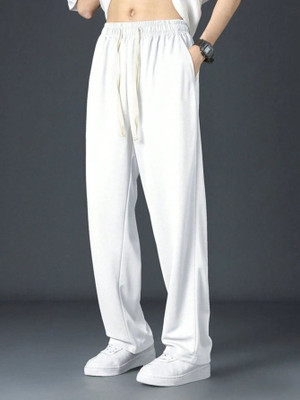 FLYNOFF Solid Men White Track Pants