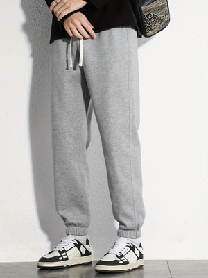 Dockstreet Solid Men Grey Track Pants
