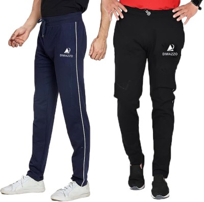 Diwazzo Striped Men Blue, Black Track Pants