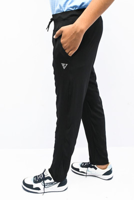 RV ROYAL Solid Men Black Track Pants