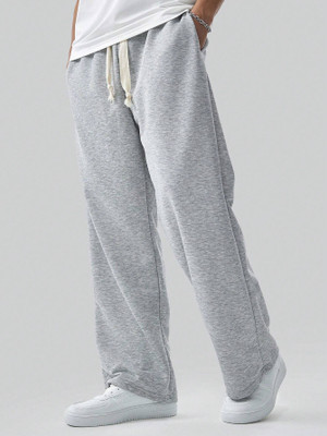 Dockstreet Solid Men Grey Track Pants
