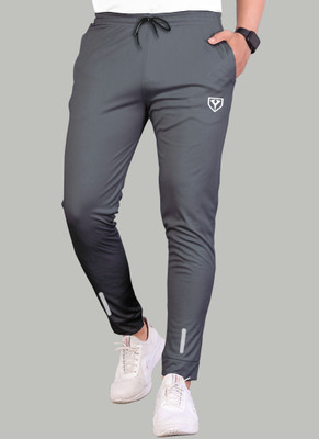 Z-DEVIL Solid Men Grey Track Pants