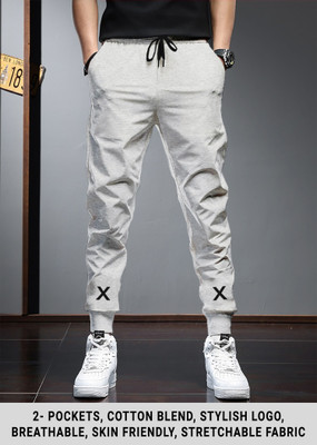 TRIPR Solid Men Grey Track Pants