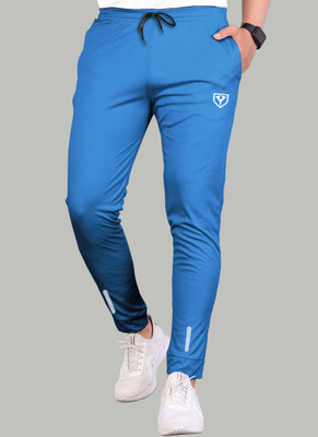 Z-DEVIL Solid Men Light Blue Track Pants