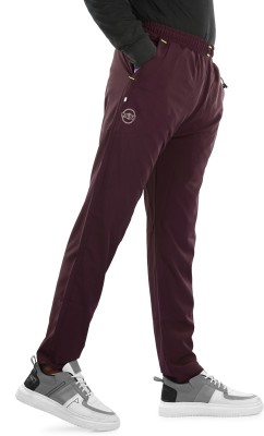 PILSA Solid Men Maroon Track Pants