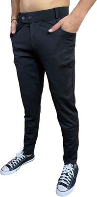 AS SPORTS Solid Men Black Track Pants