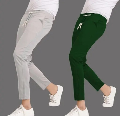 Solid Men Grey Track Pants