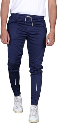 DRB CREATION Solid Men Dark Blue Track Pants