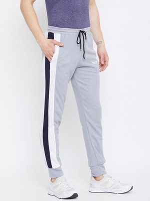 Chrome & Coral Striped Men Grey Track Pants