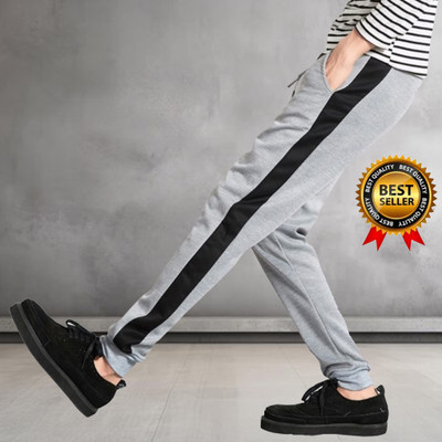 Tee town Colorblock Men Grey Track Pants