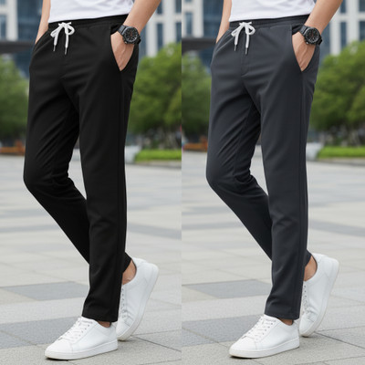 Bulldozerbaba Solid Men Black, Grey Track Pants