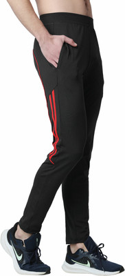 JDANDFASHIONS Striped Men Black Track Pants