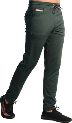 Yasirtracks Solid Men Green Track Pants