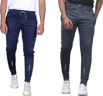 BEMRUZ Solid Men Dark Blue, Grey Track Pants