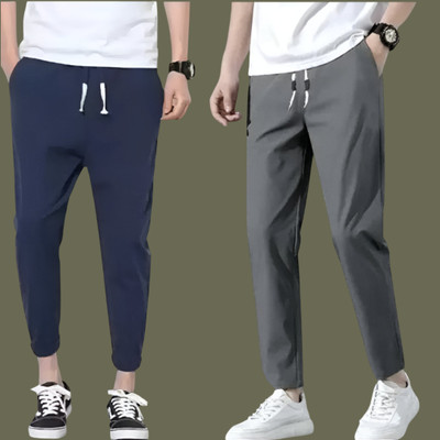 SHOTEK Solid Men Blue, Grey Track Pants