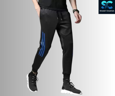 STRAND CREATION Solid Men Blue Track Pants