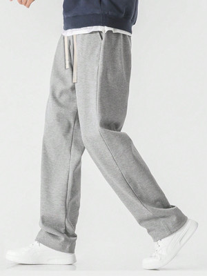 Dockstreet Solid Men Grey Track Pants
