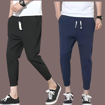 SHOTEK Solid Men Black, Blue Track Pants