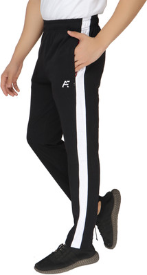 AZF Self Design Men Black Track Pants