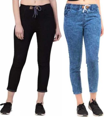 Aglobi Slim Women Black, Blue Jeans(Pack of 2)