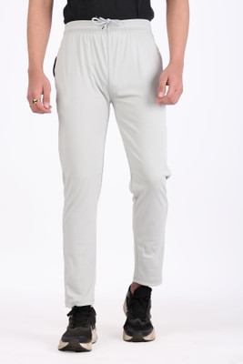 SmallTry Solid Men Grey Track Pants