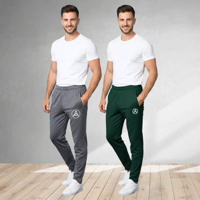 RK Costing Solid Men Green, Grey Track Pants