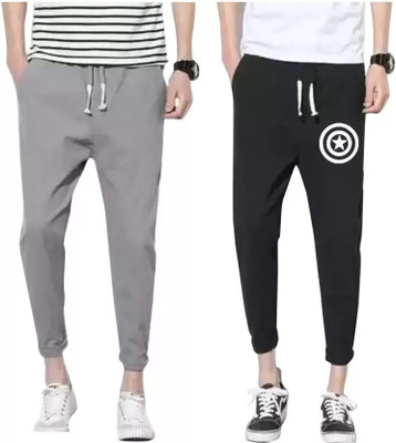 YFB Printed Men Black Track Pants
