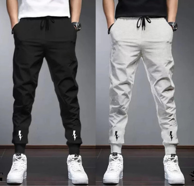 Chevron/Zig Zag Men Black, Grey Track Pants