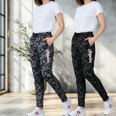 RK Costing Printed Women Grey, Black Track Pants