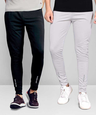 DRB CREATION Solid Men Black, Grey Track Pants