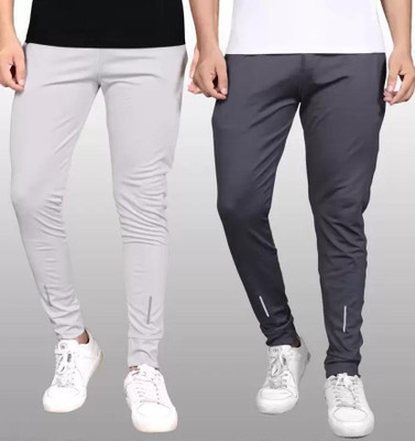 DRB CREATION Solid Men Grey Track Pants