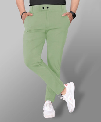 BONSAIPLUS Solid Men Green Track Pants