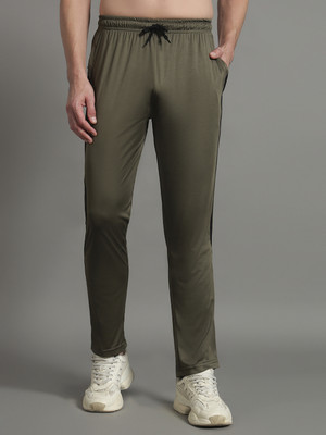 THE CASUALS Striped Men Olive Track Pants