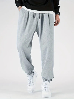 Dockstreet Loose Fit Men Grey Trousers