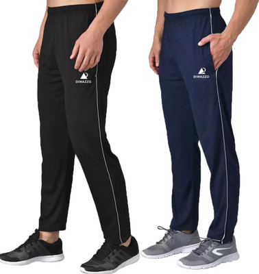 HouseOfCommon Solid Men Dark Blue, Black Track Pants