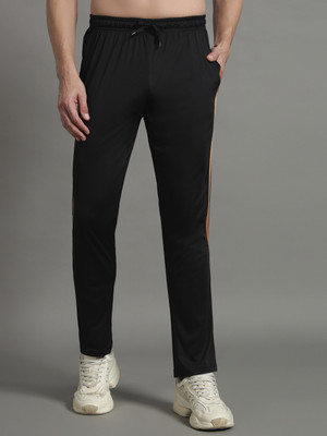 THE CASUALS Striped Men Black Track Pants