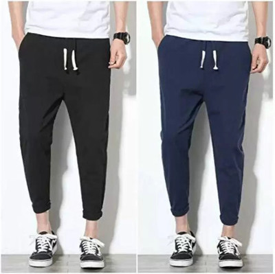 HouseOfCommon Solid Men Blue, Black Track Pants